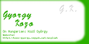 gyorgy kozo business card