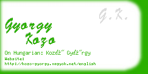 gyorgy kozo business card